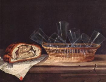 塞巴斯蒂安 斯托斯科夫 Still life with basket of glasses 塞巴斯蒂安 斯托斯科夫 Still life with basket of glasses